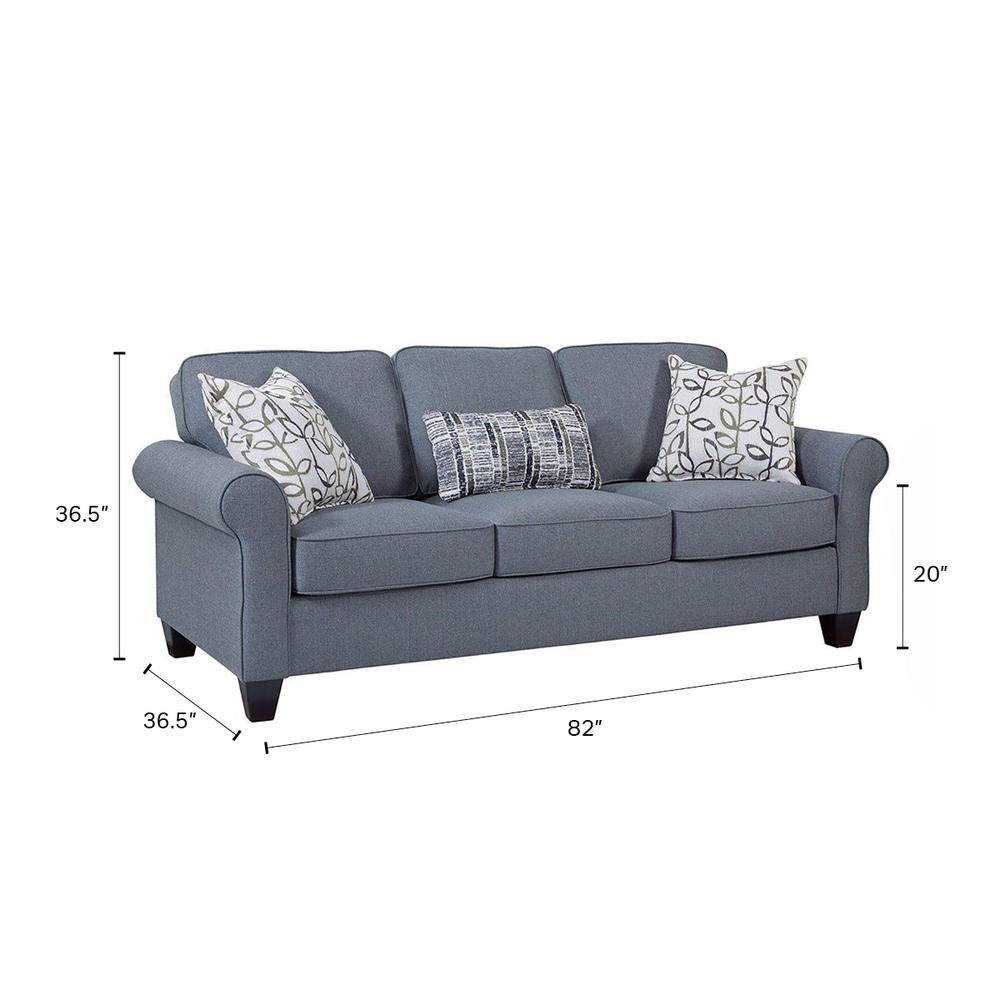 American Furniture Classics Sofa with Rolled Arms and 3 Accent Pillows