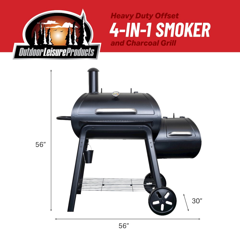 Heavy Duty Offset Charcoal Smoker Grill