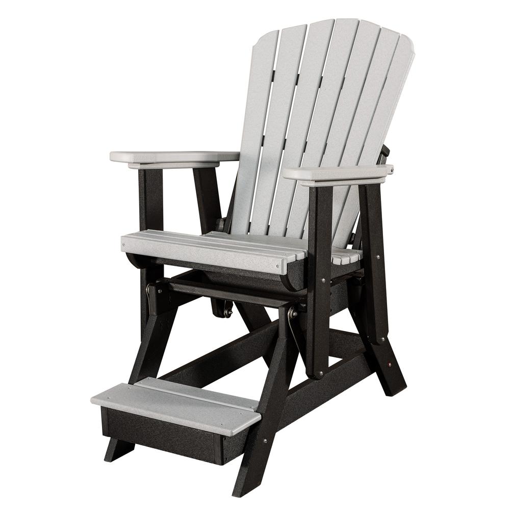 Fan Back Balcony Glider Made in the USA- Light Gray