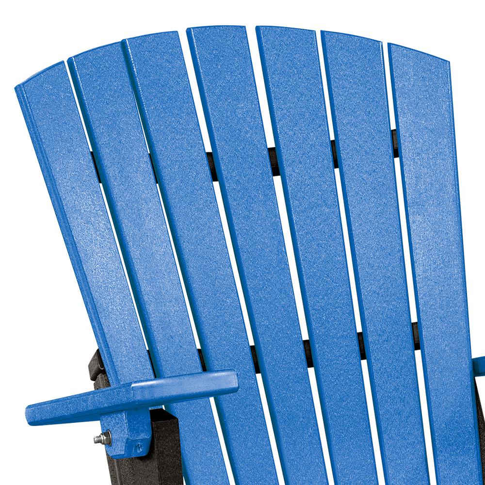 OS Home and Office Model 519BBK Fan Back Folding Adirondack Chair in Blue with a Black Base