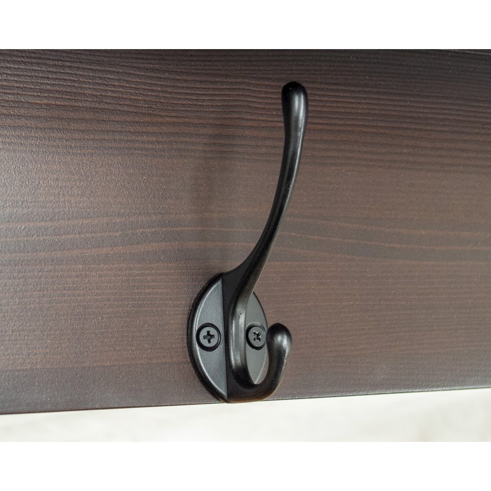 Decorative Coat Rack and Storage Accent Rack in Espresso
