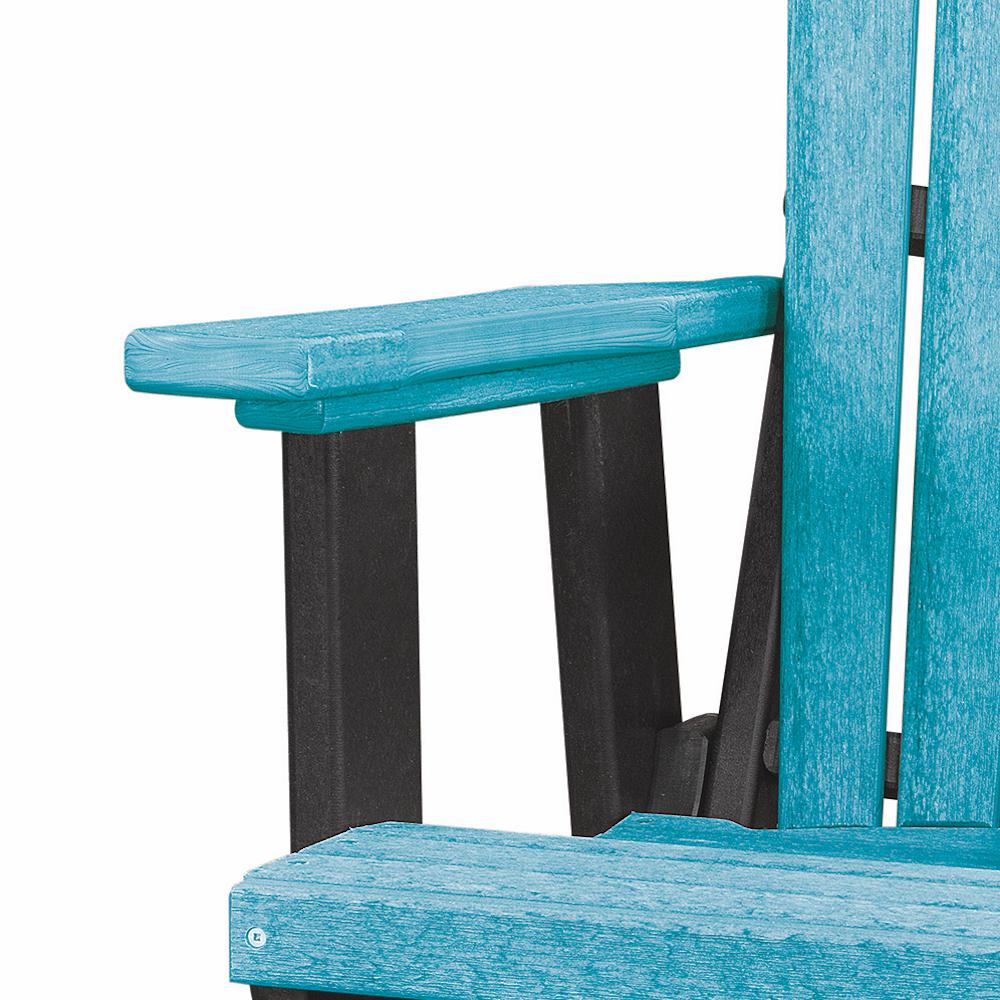 Double Glider with Center Table in Aruba Blue and Black