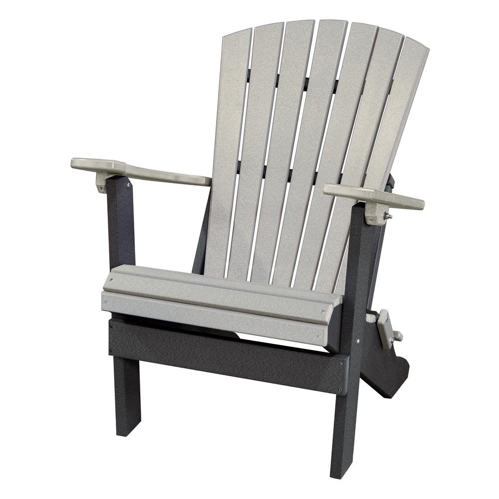 Fan Back Folding Adirondack Chair Made in the USA- Light Gray