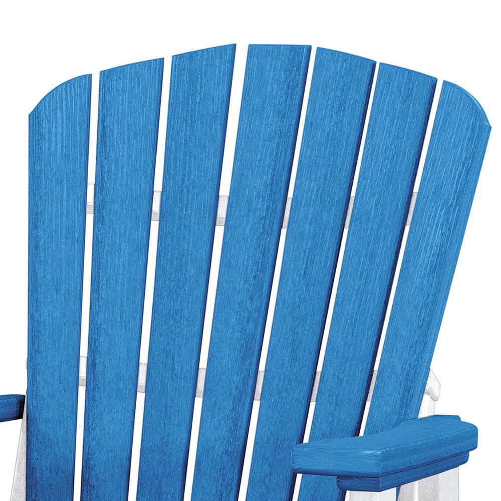 Fan Back Swivel Glider in Blue and White