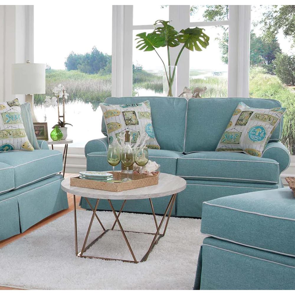 American Furniture Classics Loveseat with Four Accent Pillows