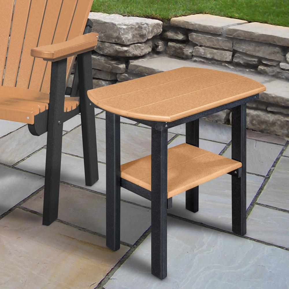OS Home and Office Model 525CBK Oval End Table in Cedar with a Black Base