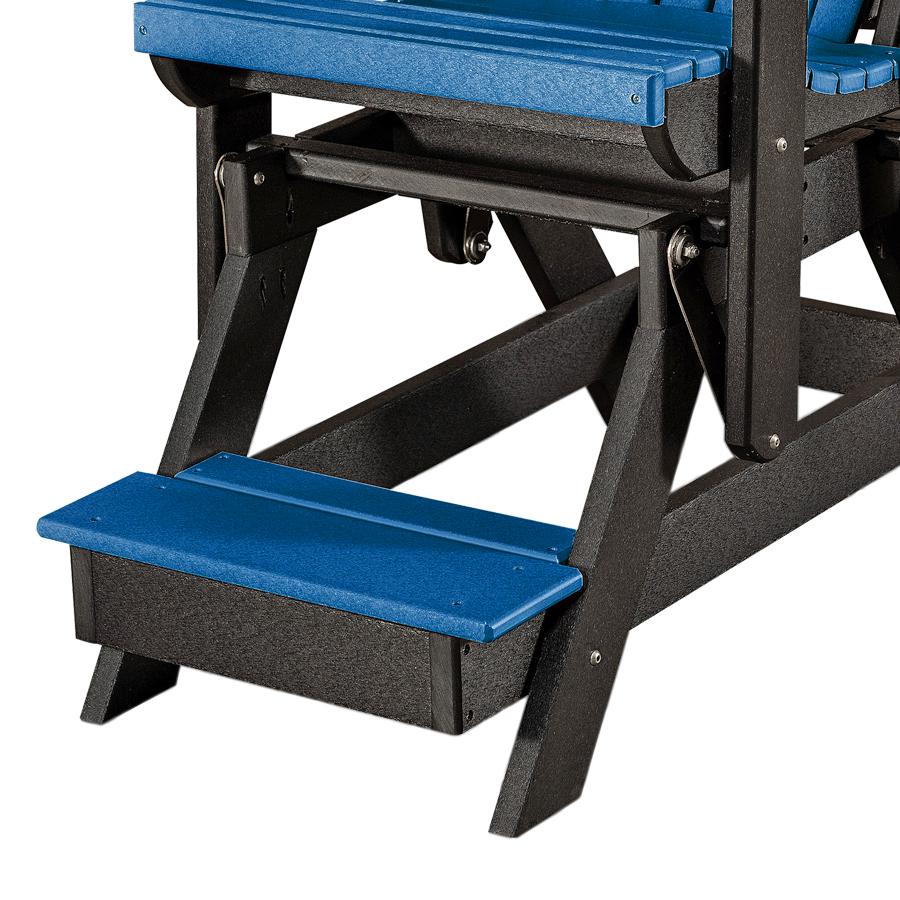 OS Home and Office Model 516BBK Fan Back Balcony Glider  in Blue with a Black Base