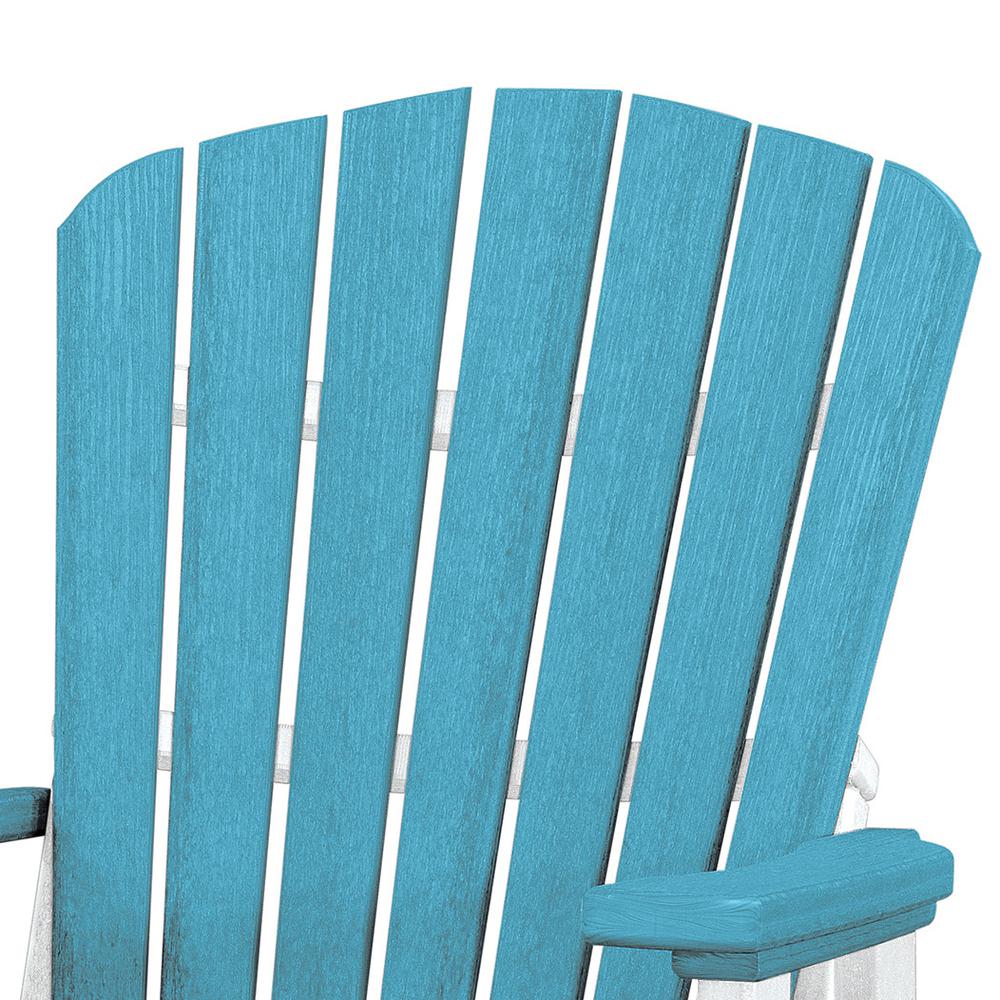 OS Home and Office Model 515ARW Fan Back Glider in Aruba Blue with a  White Base