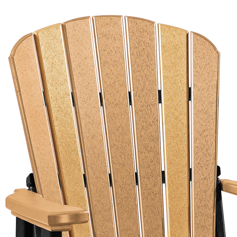 OS Home and Office Model 510CBK Fan Back Swivel Glider in Cedar with a Black Base