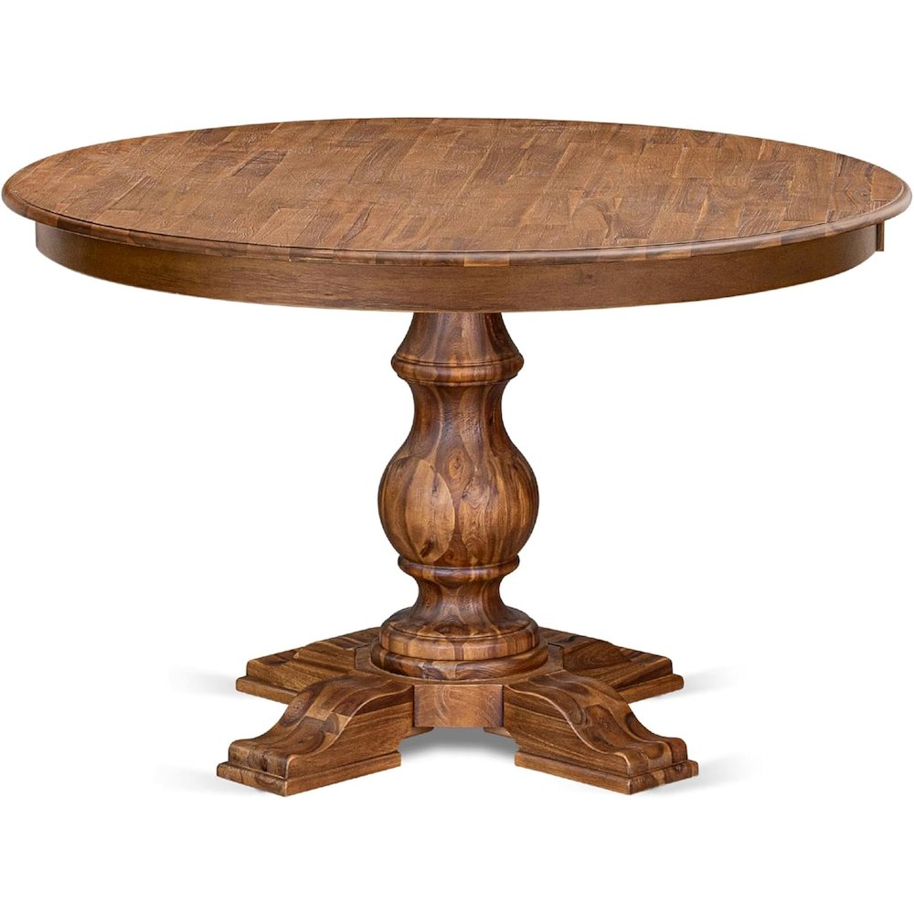 Kitchen Table with Acacia Wood Round Tabletop