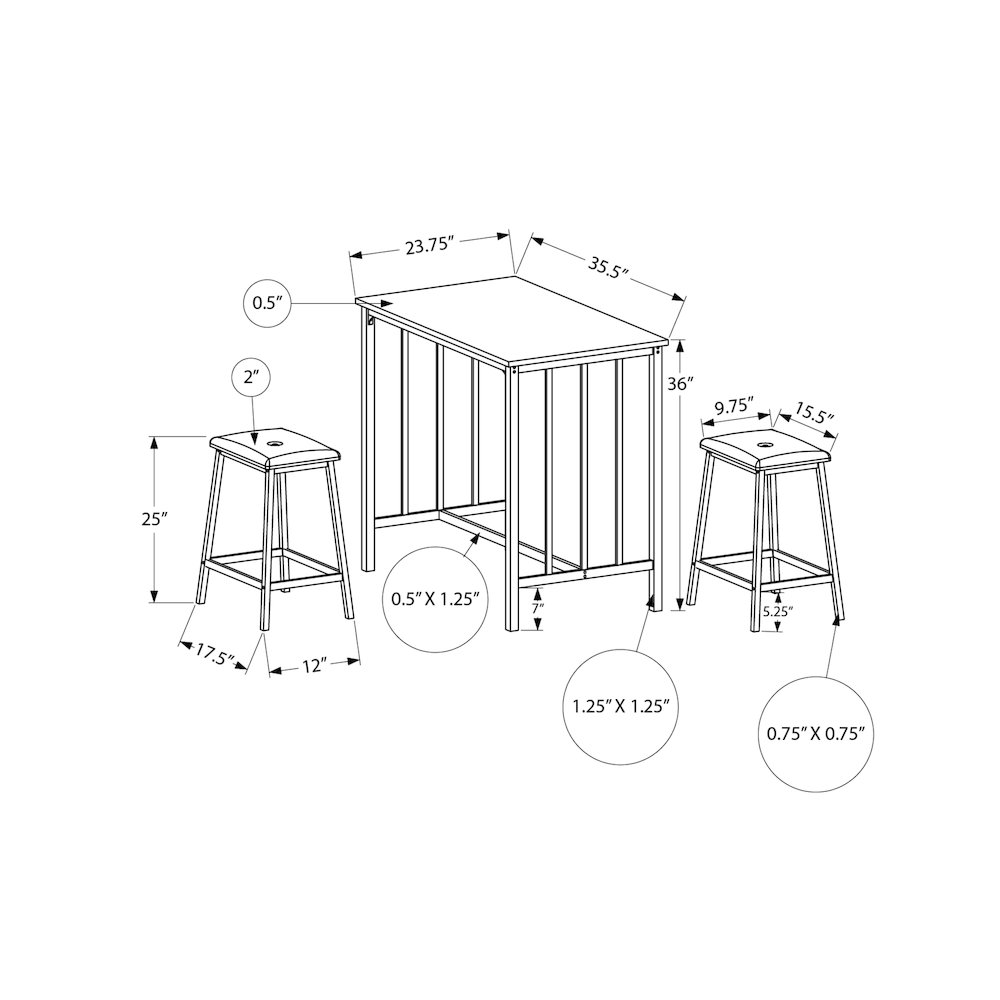Contemporary Dining Set in White