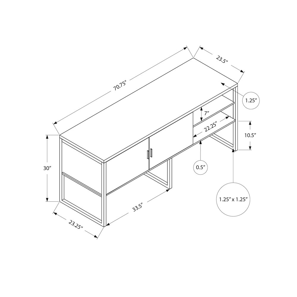 Contemporary Office Credenza in Grey