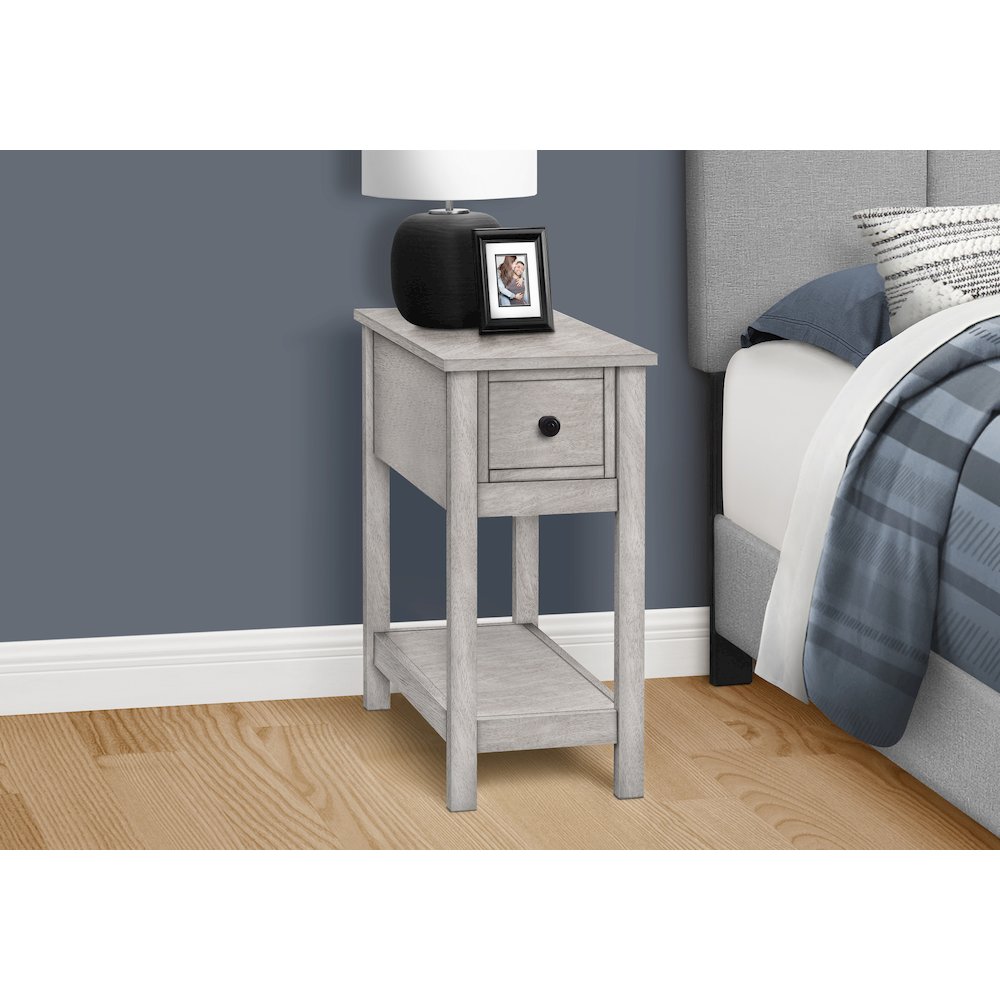 Transitional Accent Table in Washed Grey color