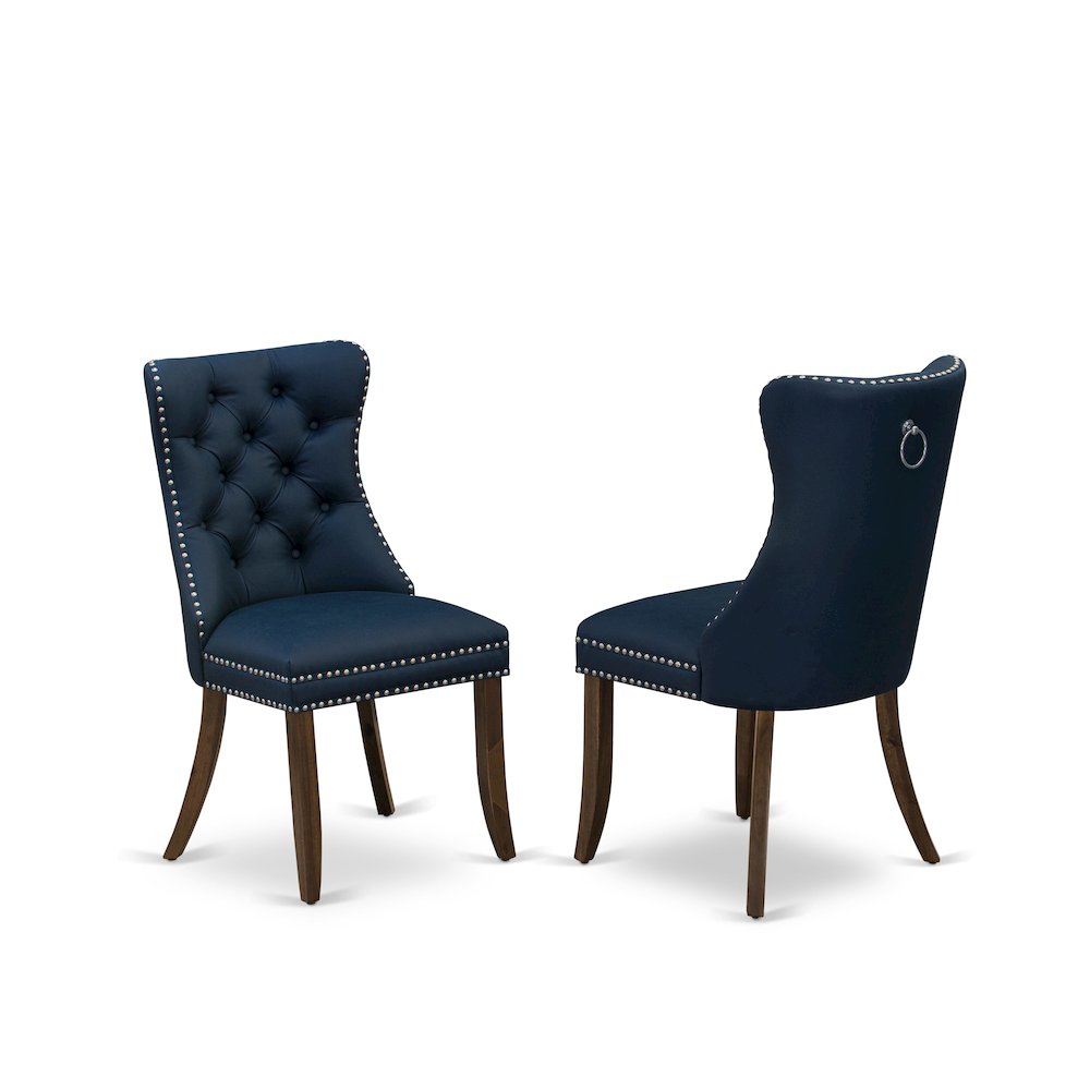 5-Pc Modern Dining Table Set Include A Dining Table And 4 Navy Blue Chairs