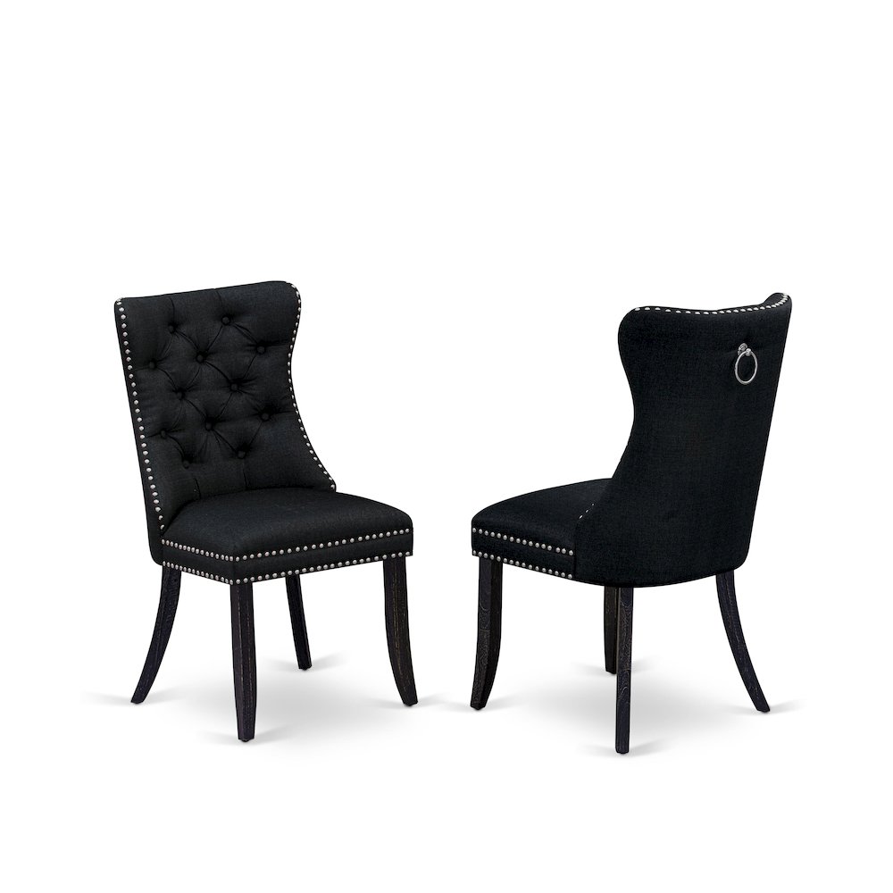5 Piece Dining Room Set For 4 Includes 48″ Round Table In Black Color