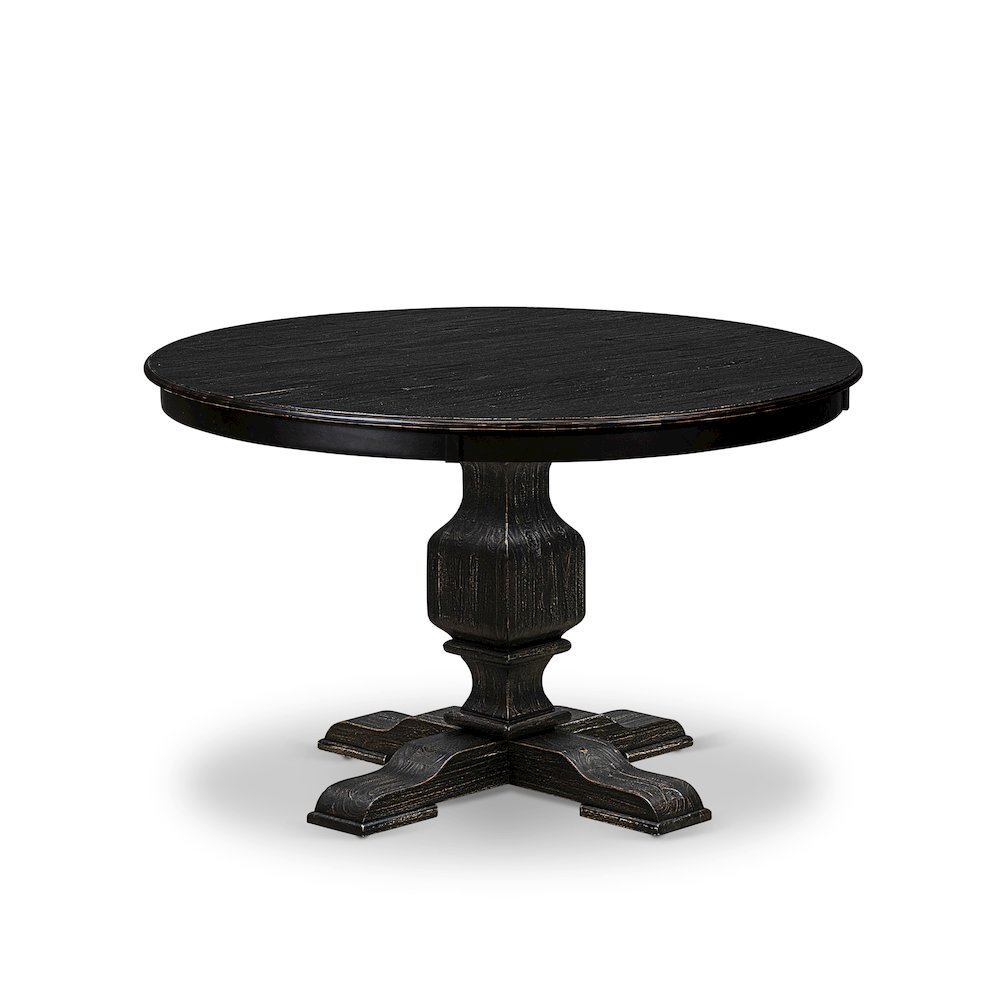 5 Piece Dining Table Set Includes 48″ Round Table In Light Gray Color
