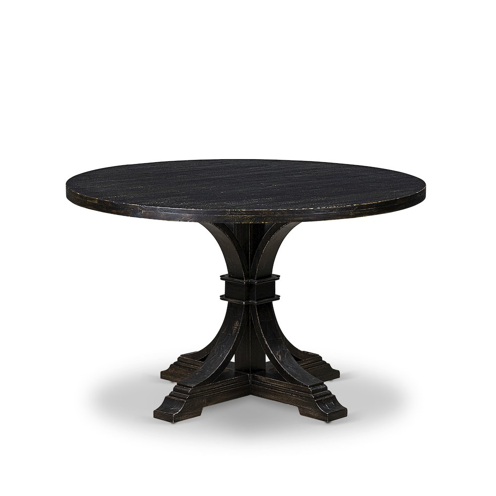 5 Piece Dining Table Set Contains 48″ Round Table In Light Gray Color