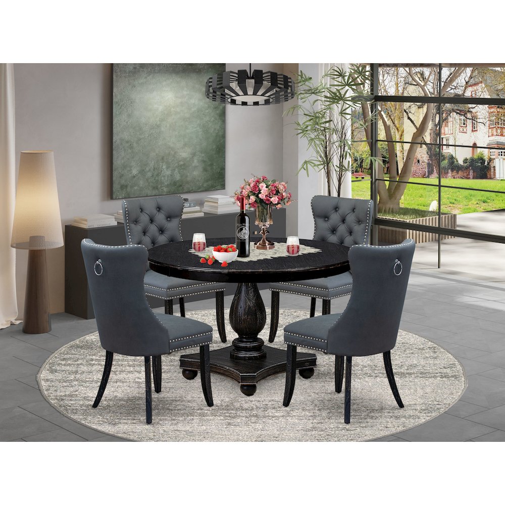5-Piece Dining Set In Platinum Gray Color