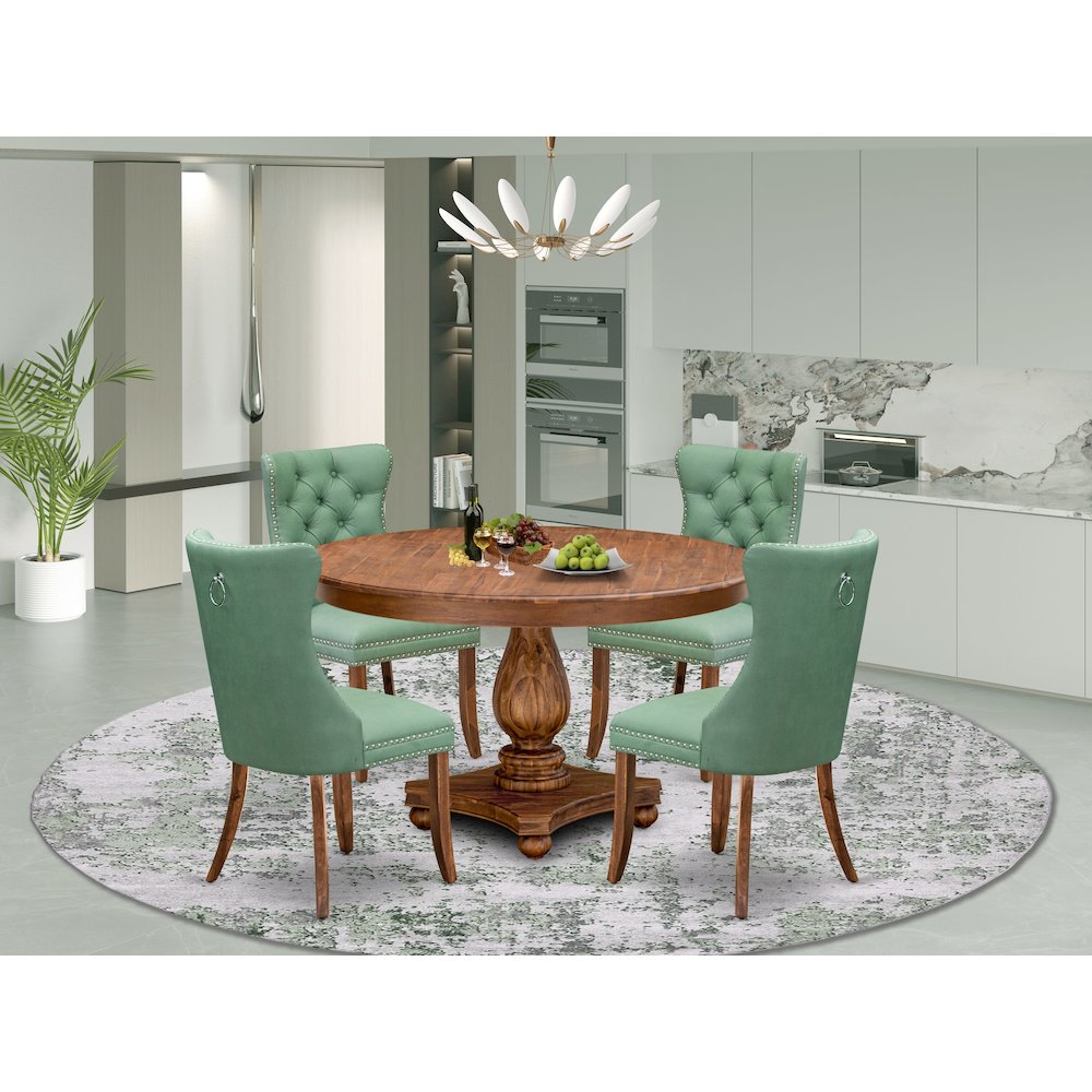 4 Willow Green Dining Chairs