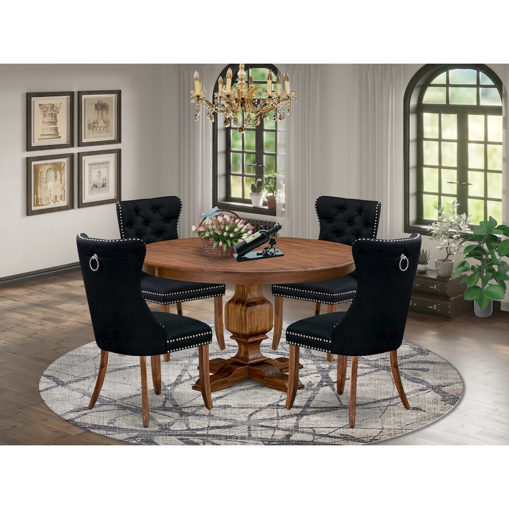 5-Piece Modern Dining Set In Black Color
