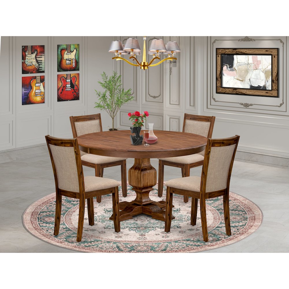 4 Light Tan Fabric Chairs