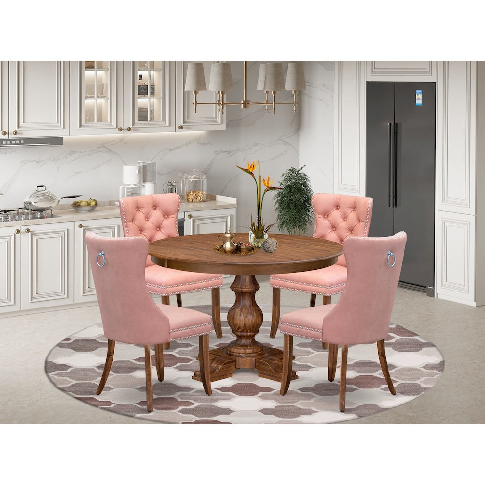 4 Beige Red Parsons Chairs