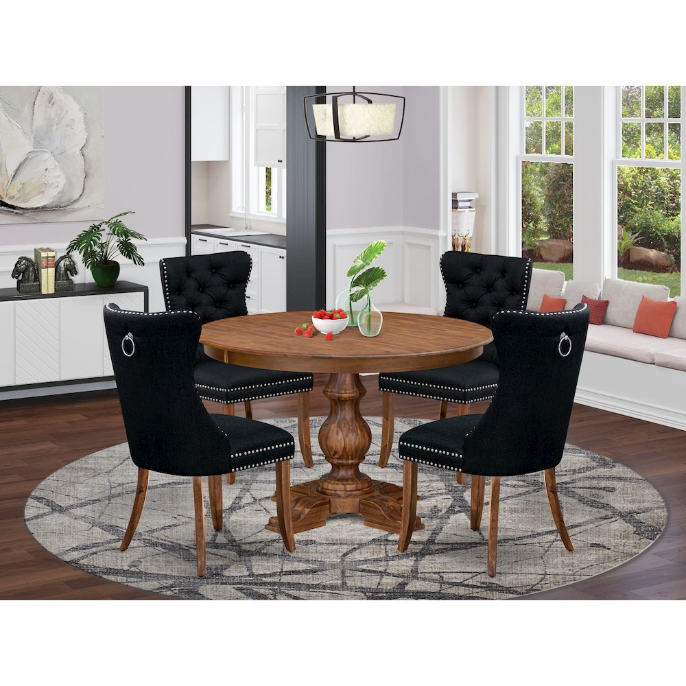 5-Piece Dining Room Set In Black Color