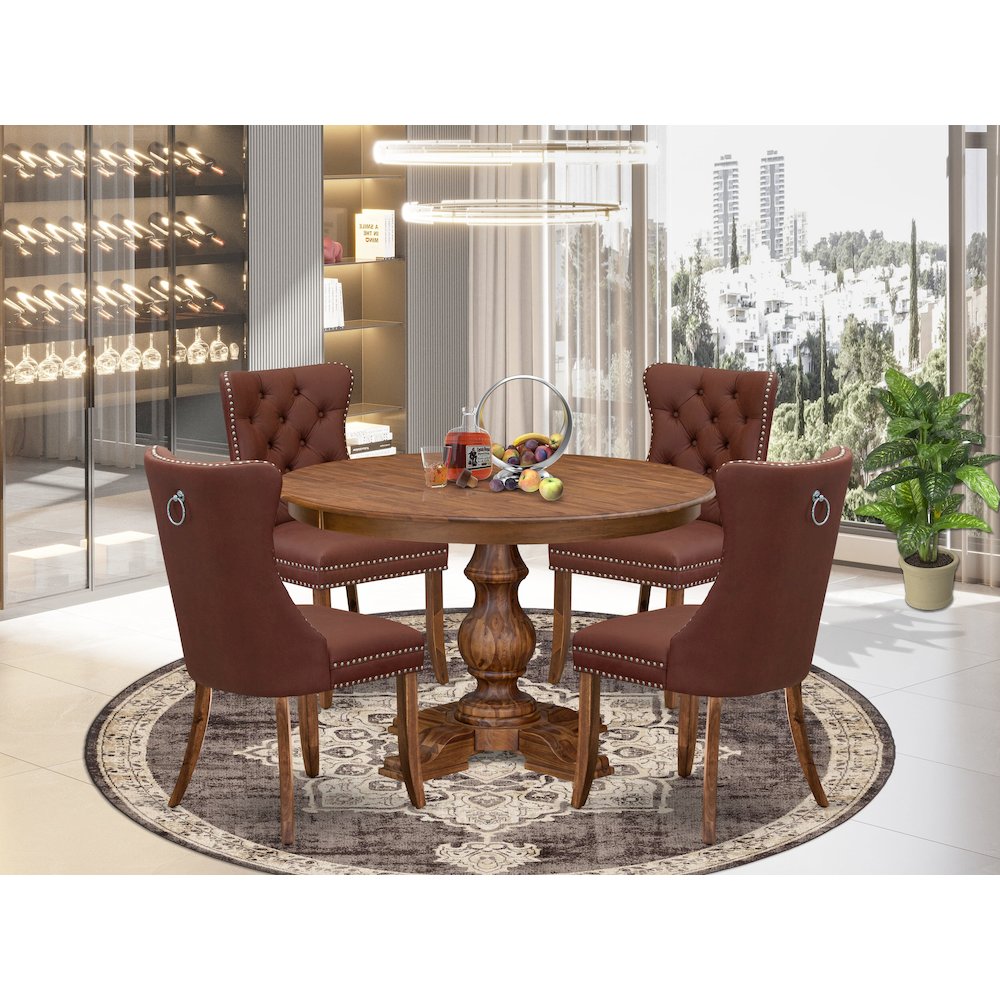 4 Burgundy Upholstered Chairs