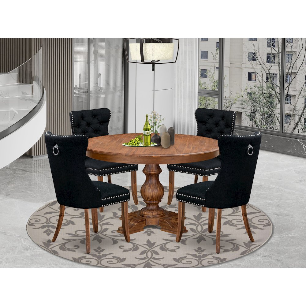 5-Piece Kitchen Table Set In Black Color