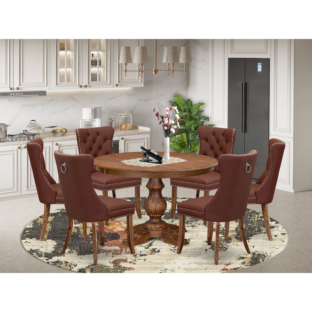 6 Burgundy Parson Dining Chairs