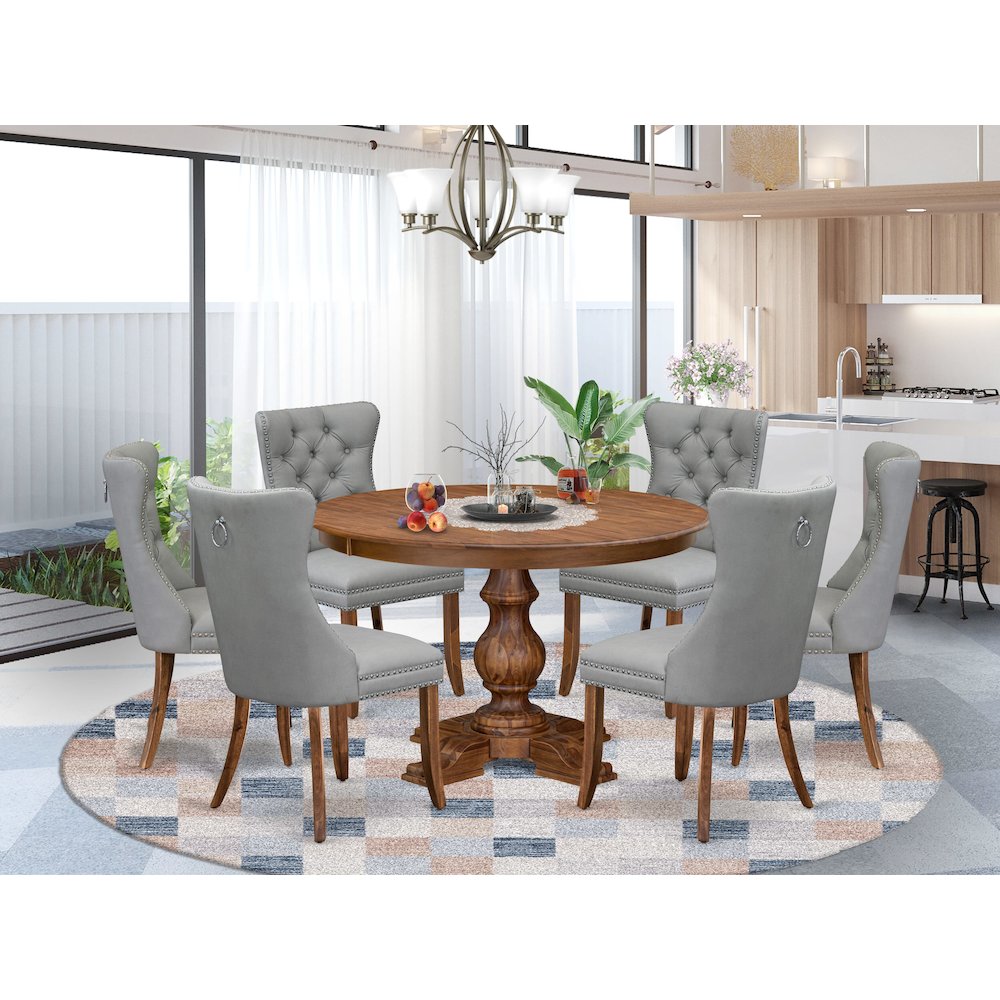 6 Light Gray Upholstered Chairs