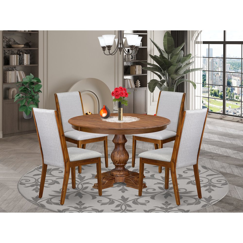 4 Grey Fabric Upholstered Chairs