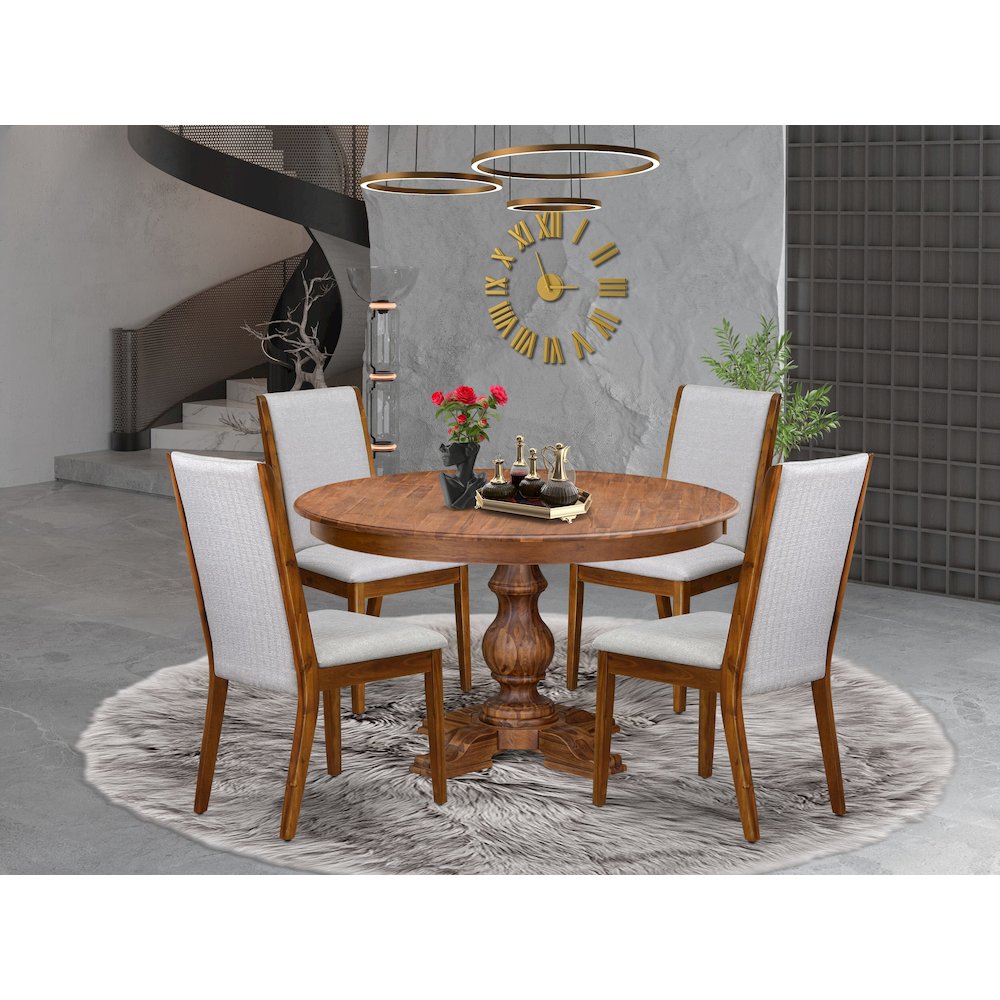 4 Grey Fabric Upholstered Chairs