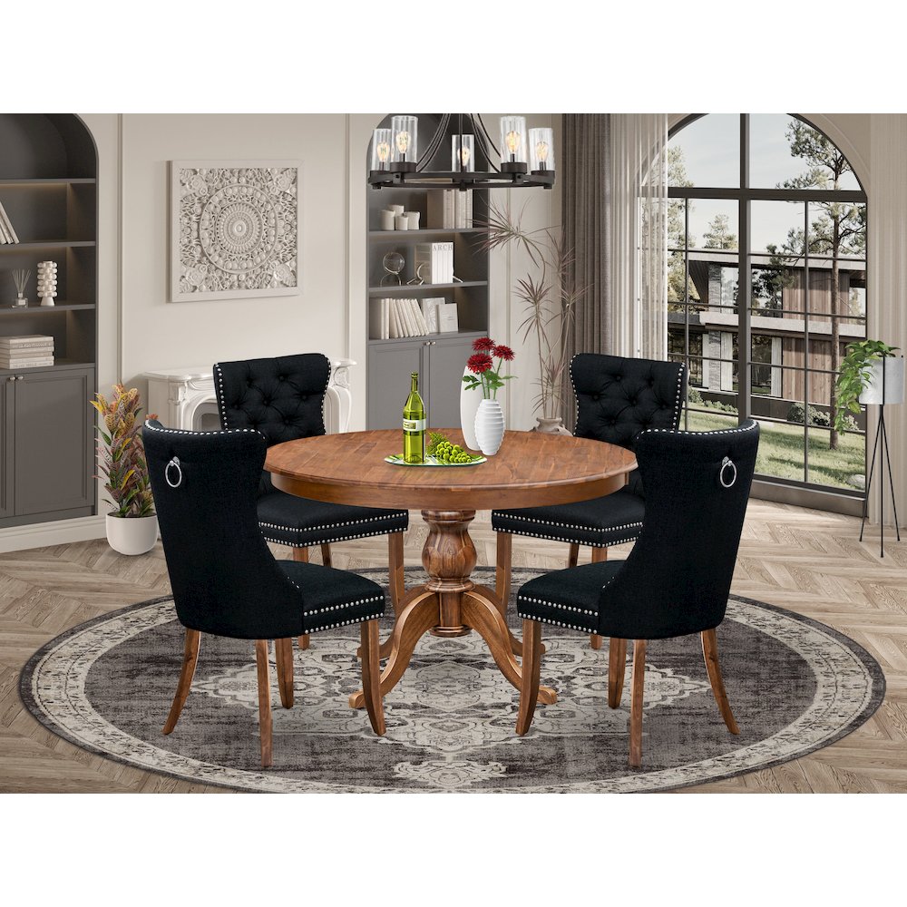 5-Piece Modern Dining Set In Black Color