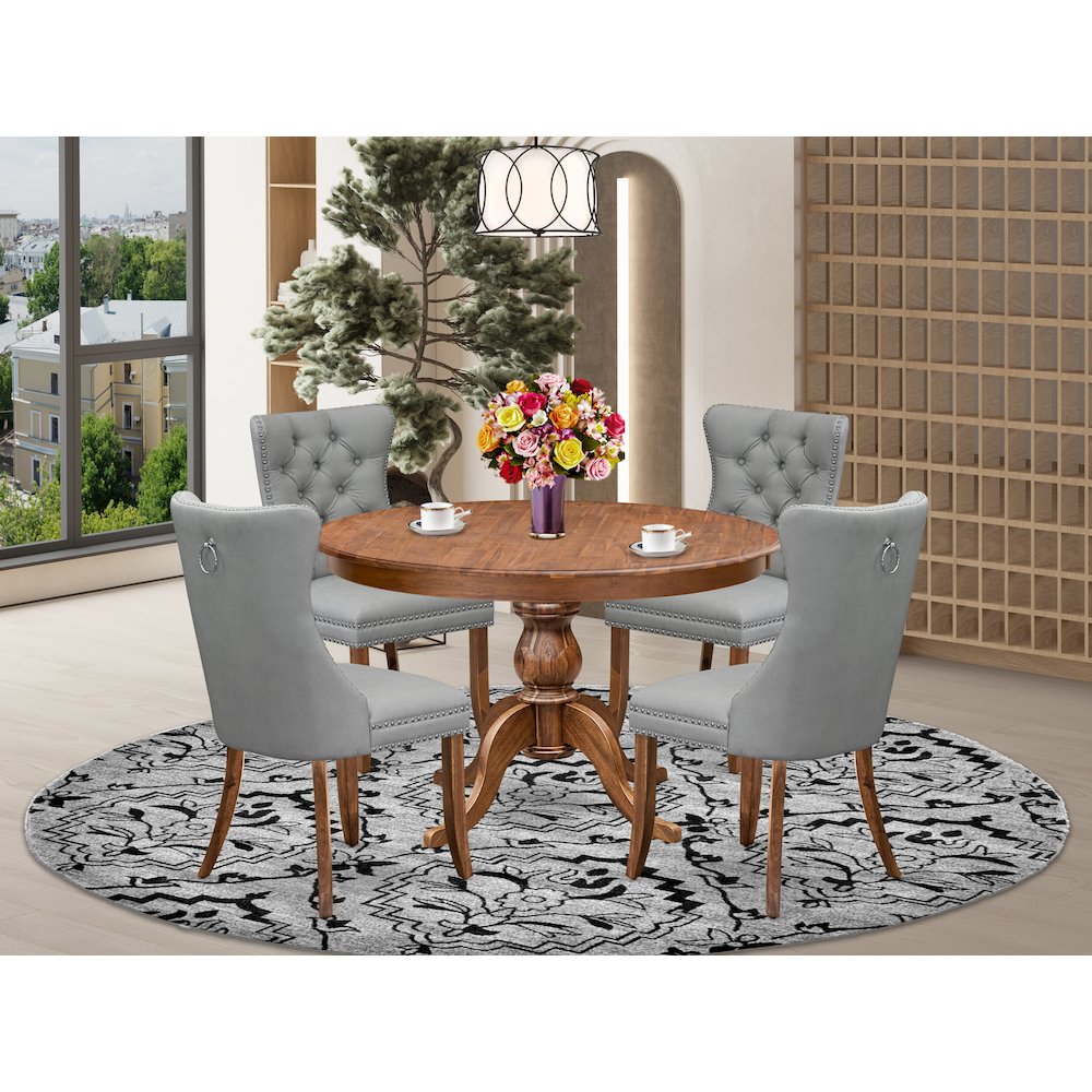 4 Light Gray Padded Chairs