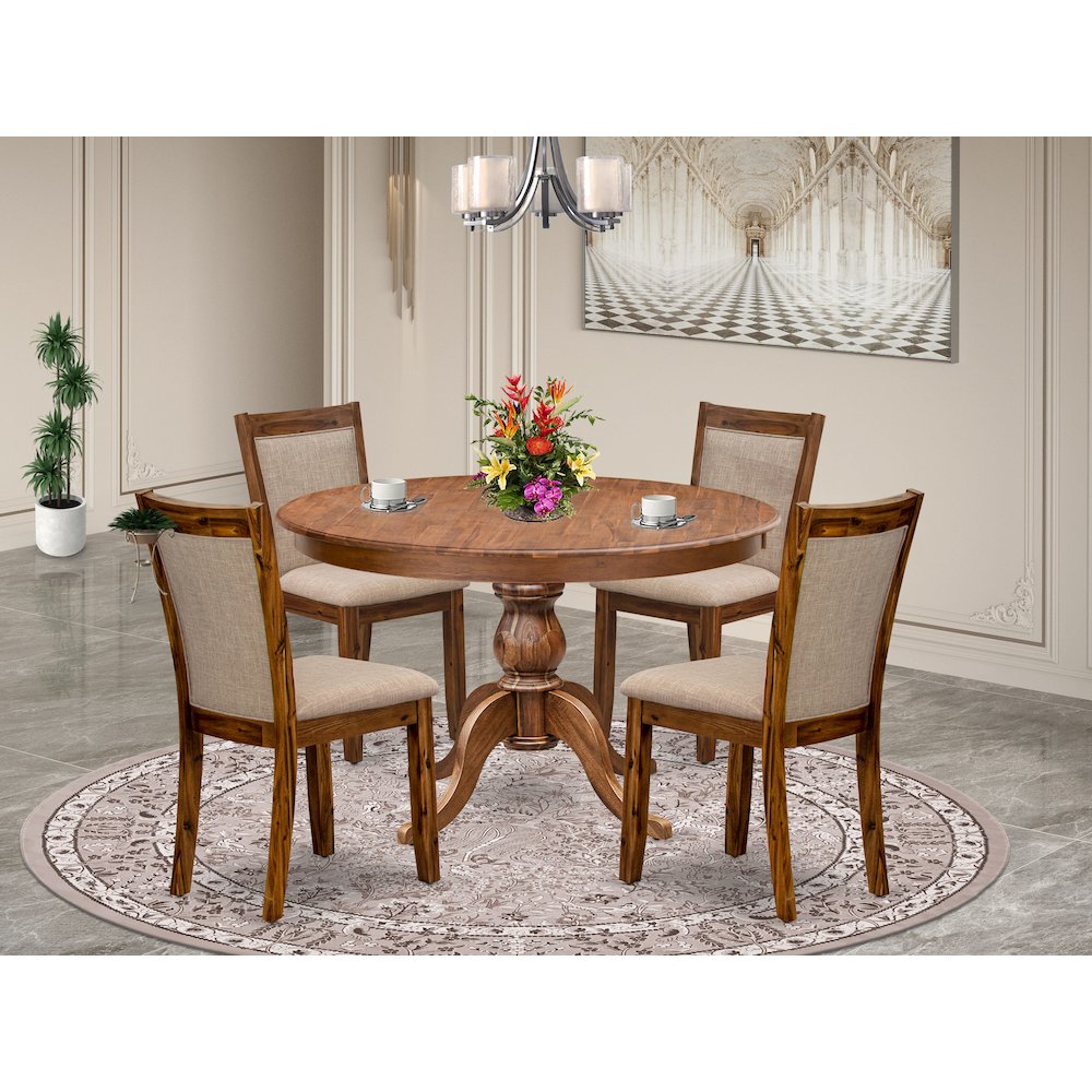 4 Light Tan Fabric Dining Chairs