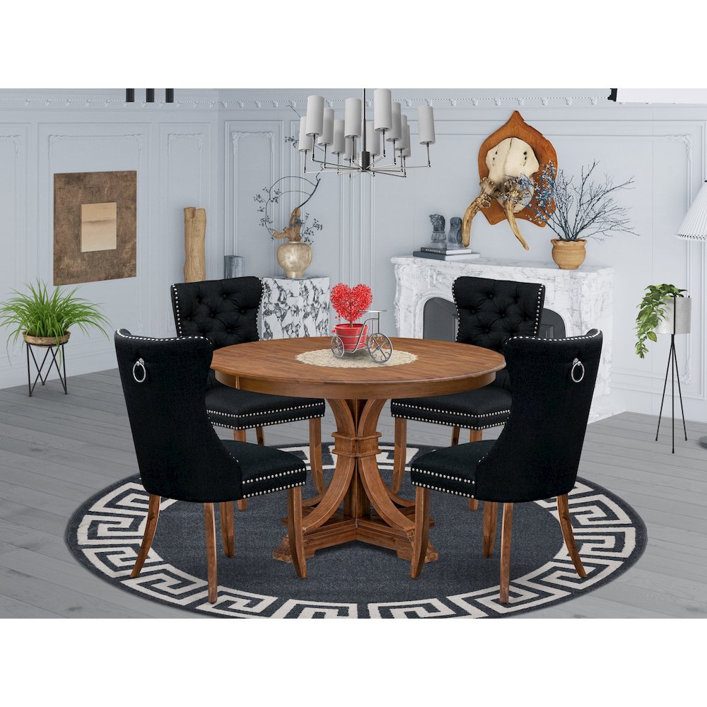 5-Piece Dining Room Set In Black Color