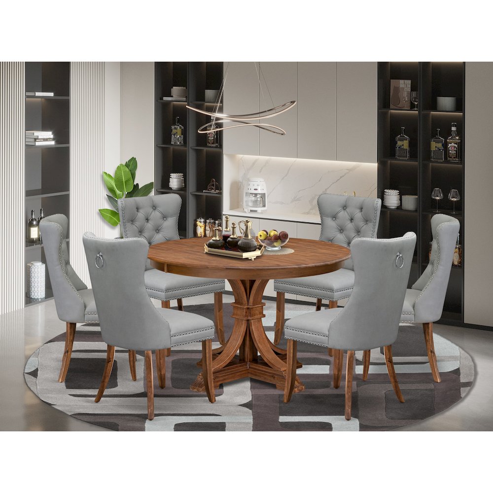 6 Light Gray Chairs