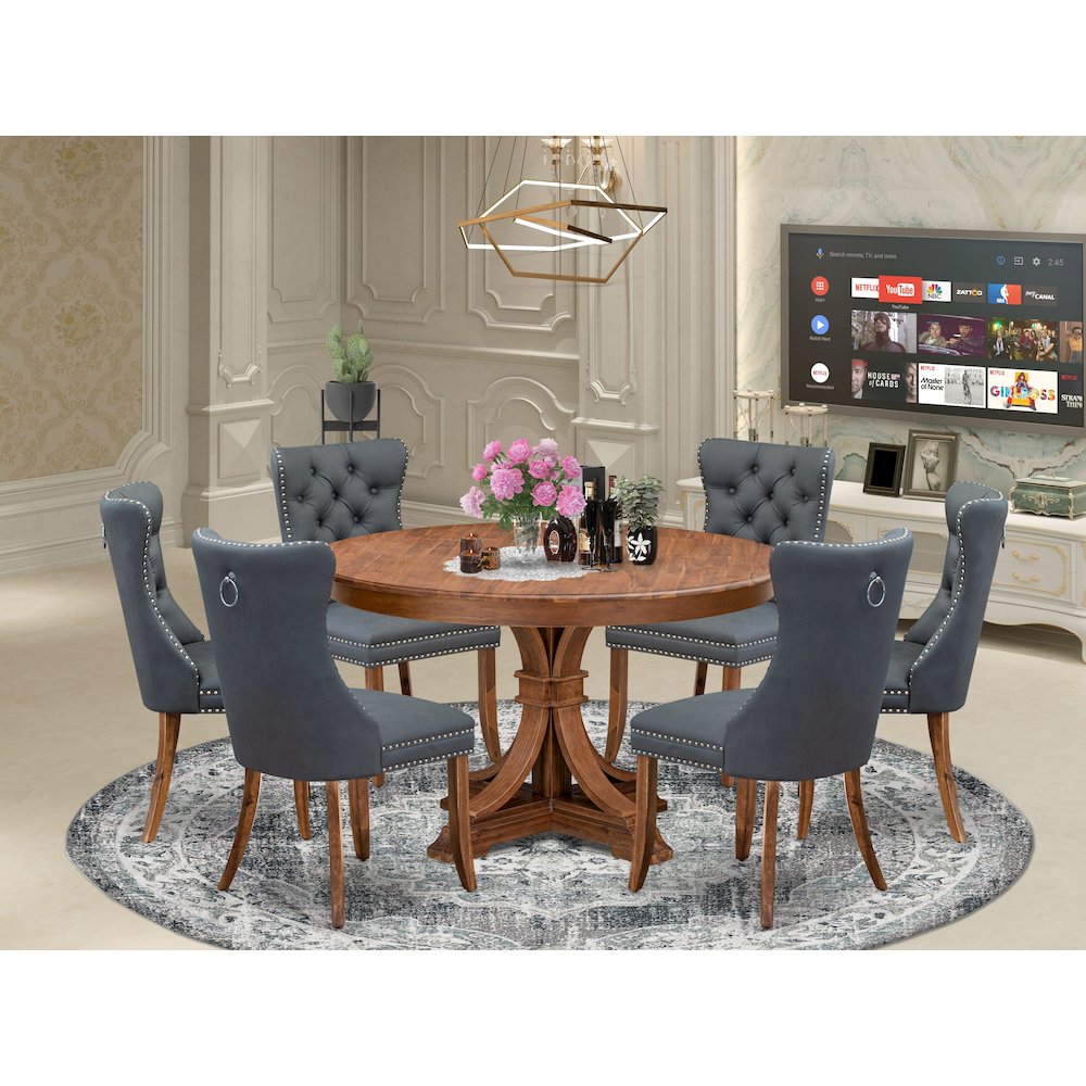 6 Platinum Gray Dining Chairs