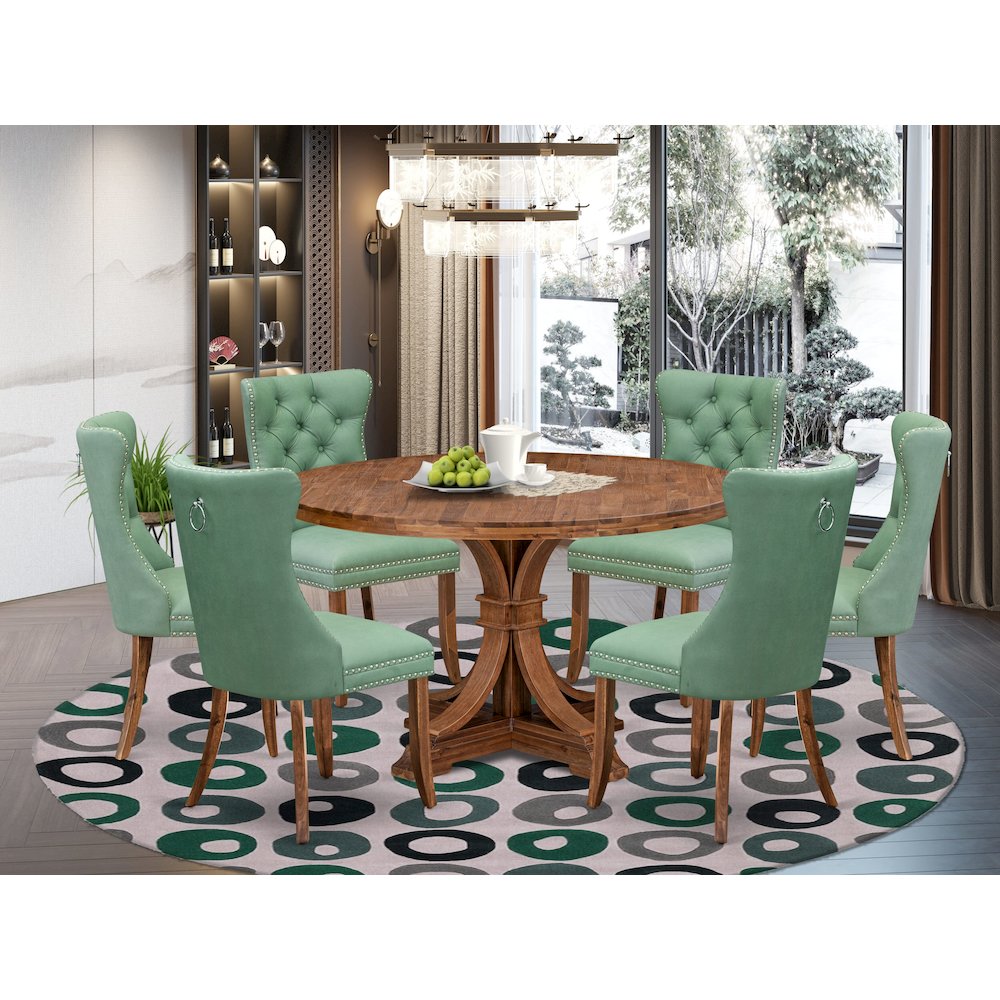 6 Willow Green Upholstered Chairs