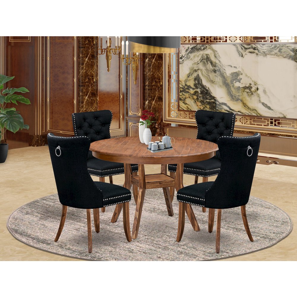 5-Piece Dining Table Set In Black Color