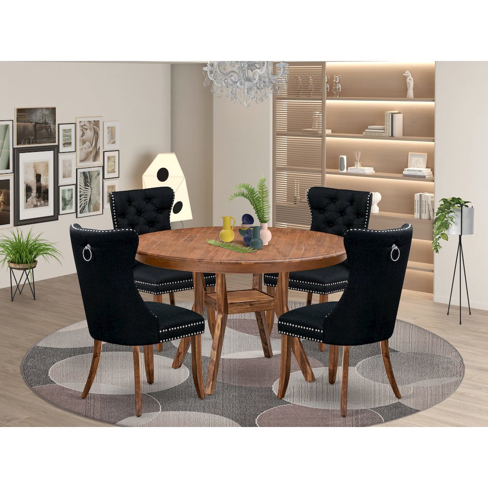 5-Piece Dining Set In Black Color