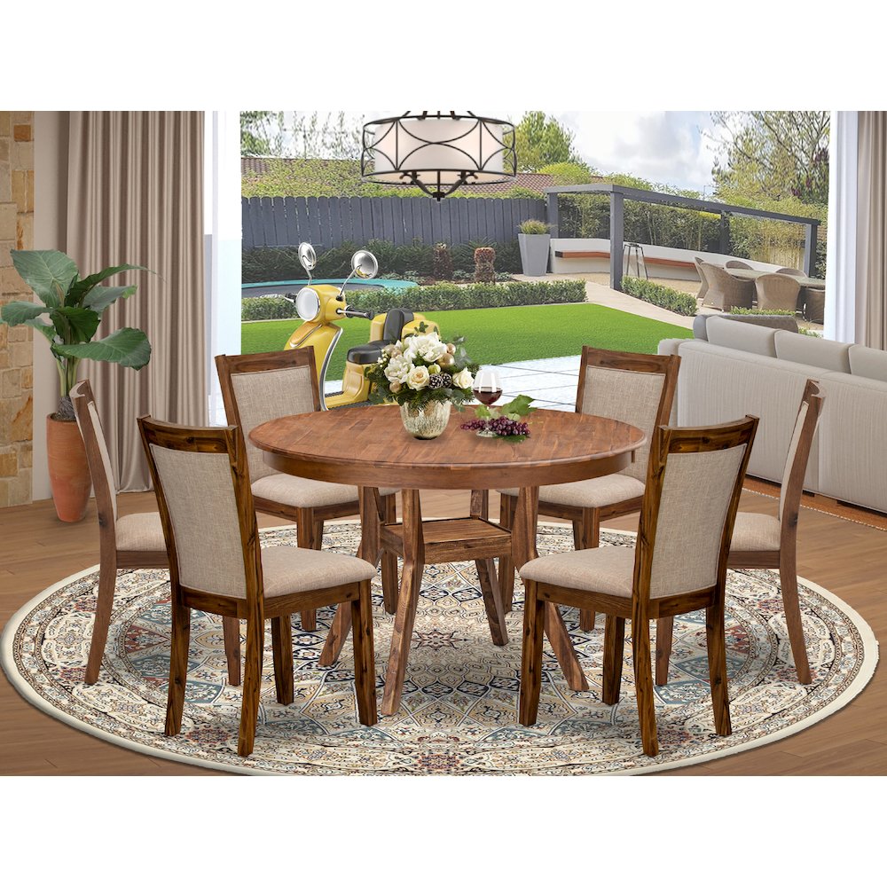 6 Light Tan Upholstered Chairs