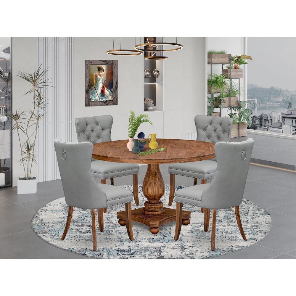 4 Light Gray Parson Chairs