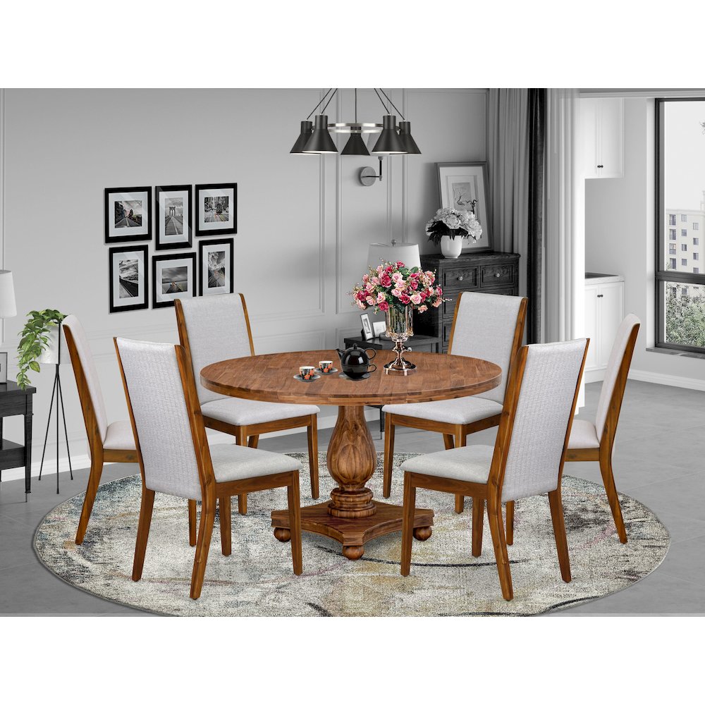6 Grey Fabric Modern Chairs