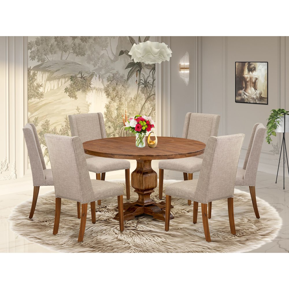 6 Light Tan Upholstered Chair