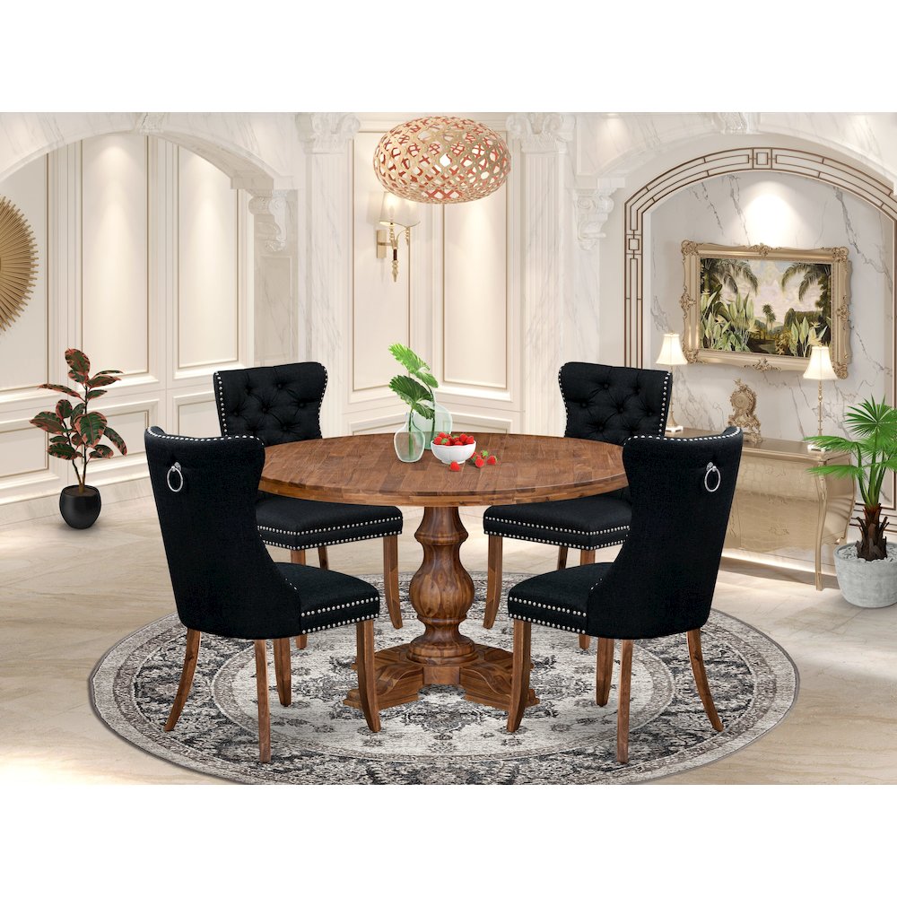5-Piece Dining Set In Black Color