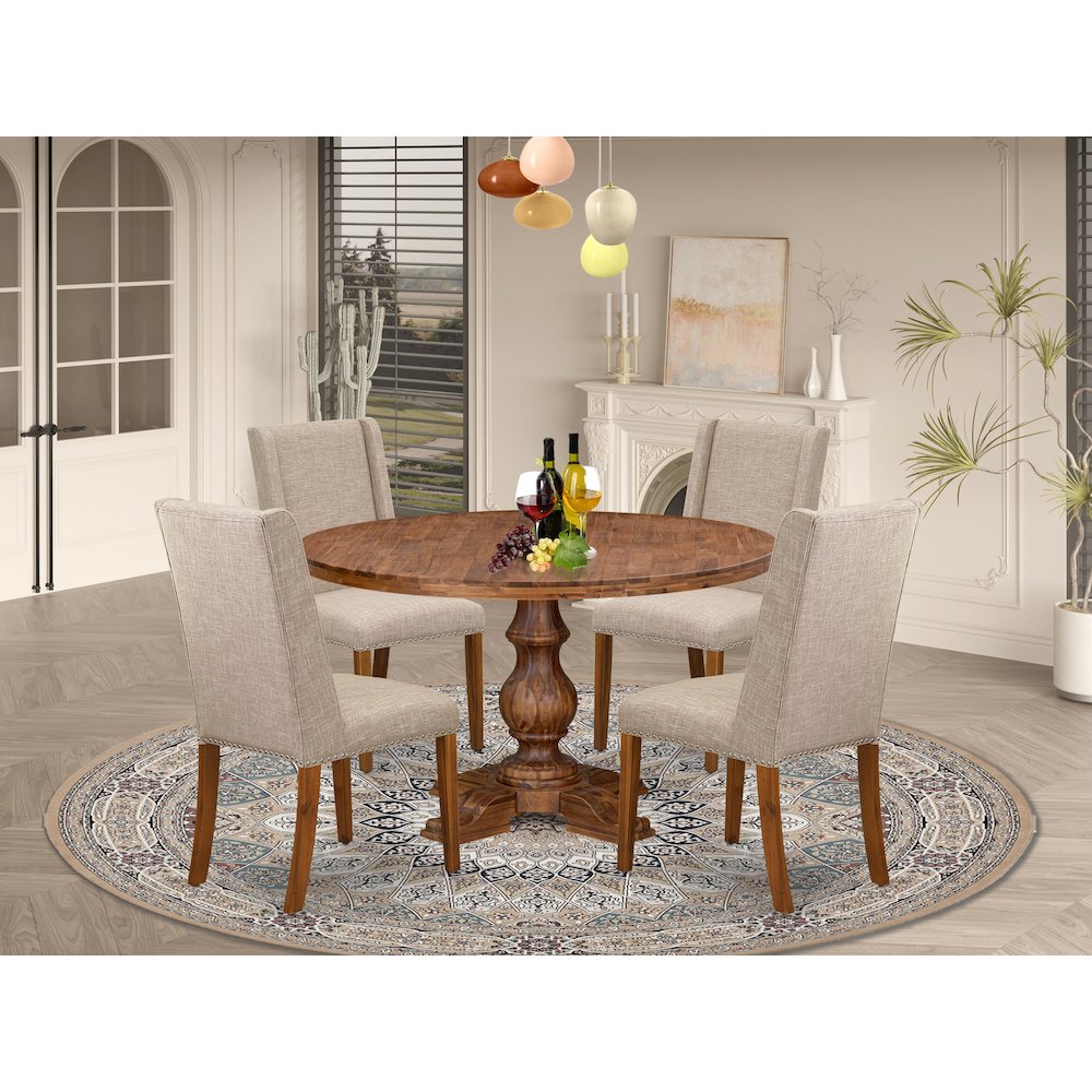 4 Light Tan Parson Chairs