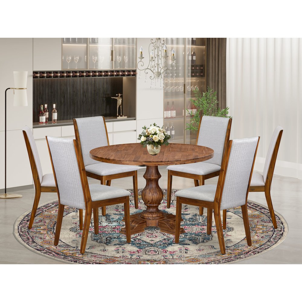 6 Grey Fabric Parson Chairs