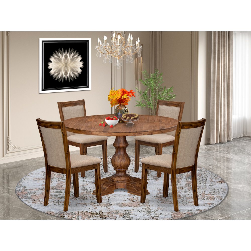 4 Light Tan Fabric Kitchen Chairs
